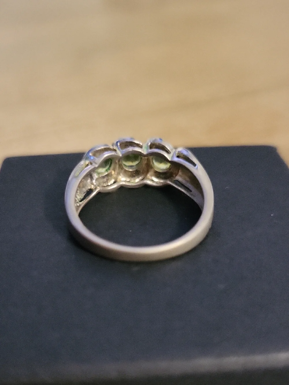Sterling Silver Peridot Triple-Stone Ring -